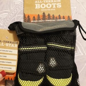 All-Terrain Reflective Dog Boots — Black with Yellow Accents